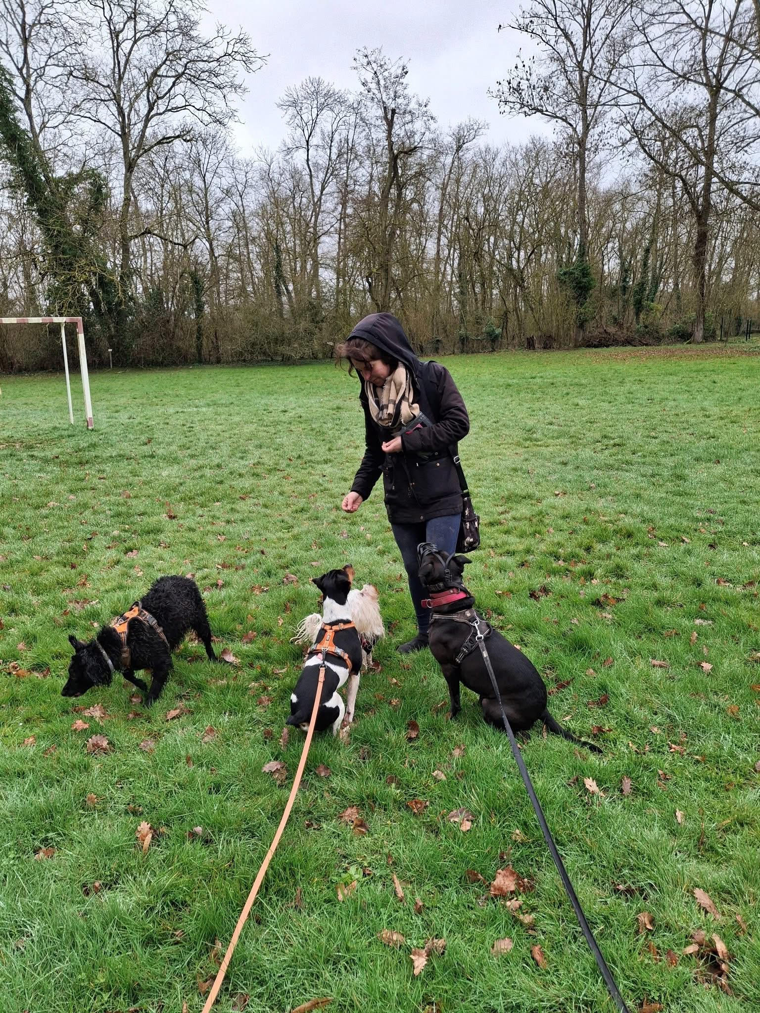 Mélanie avec ses chiens